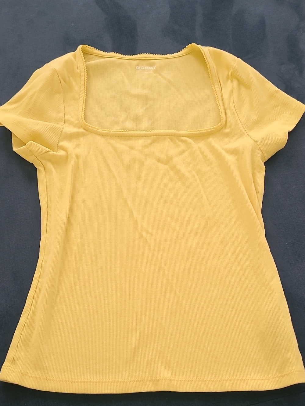 Old Navy Square Neck Yellow T-shirt